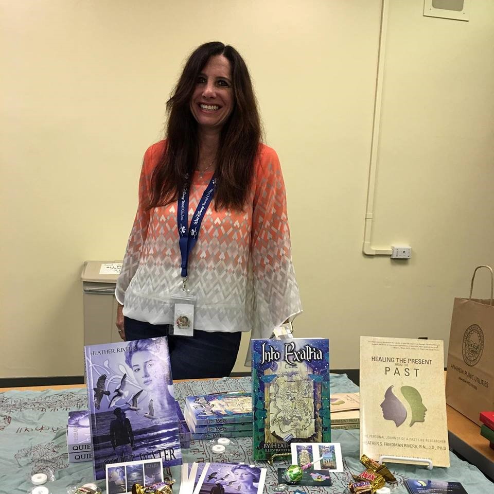 Heather at a workshop with her published books