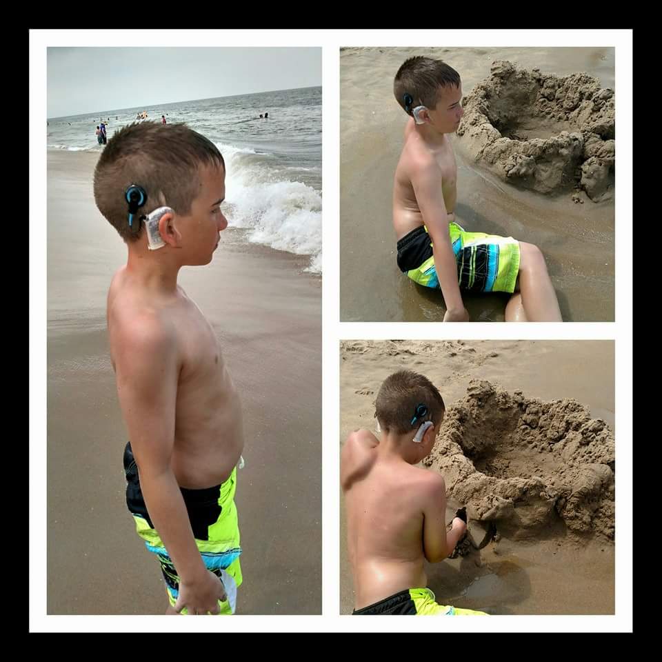 Cameron enjoying at the beach