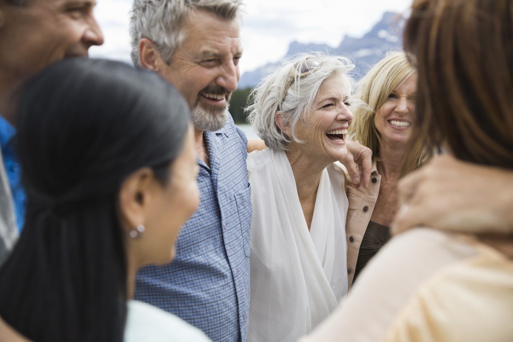 Group of mature friends in outdoors