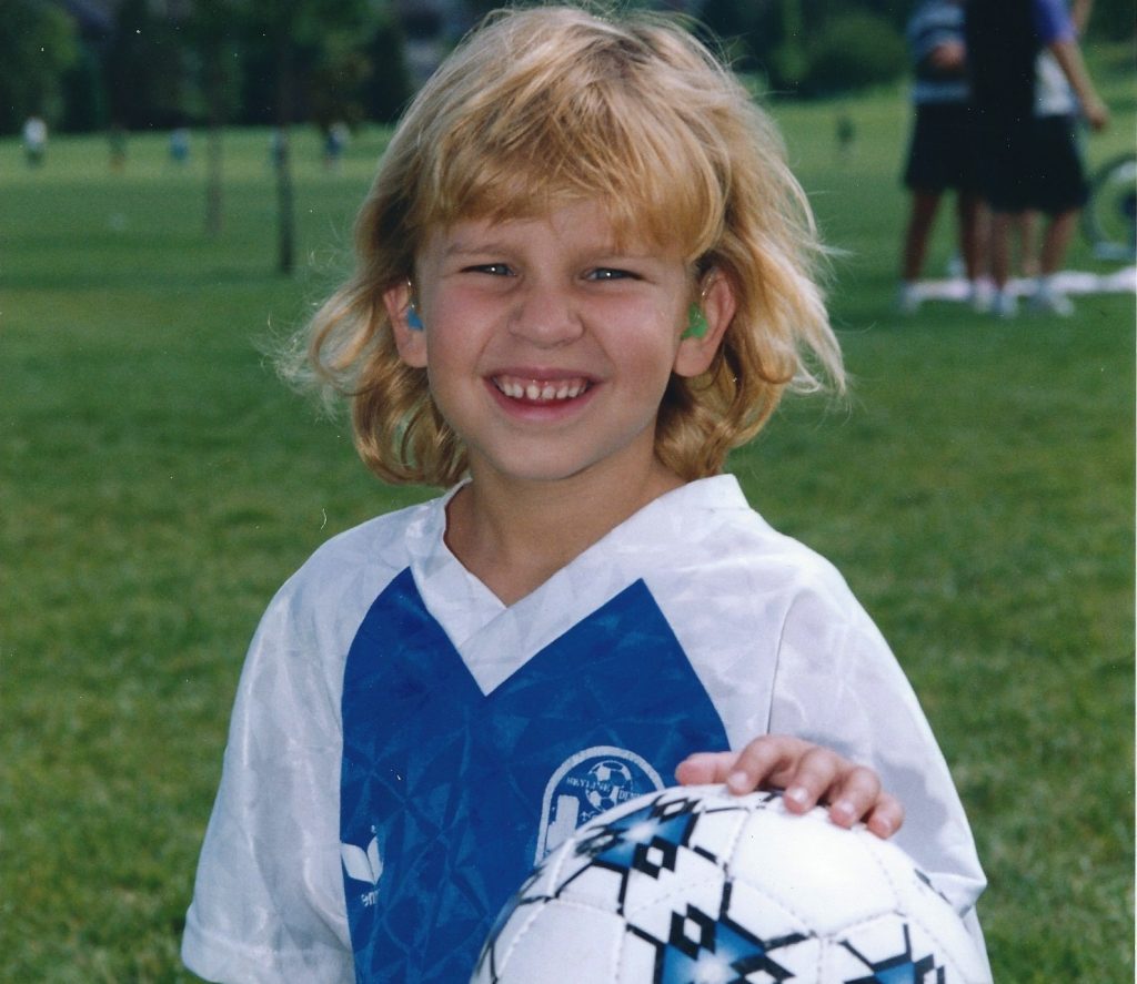 Young Allie with soccer