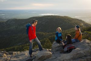 Mathias trekking with his friends