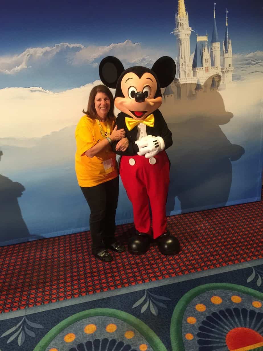 Gail, a grandparent with cochlear implants, at Disney