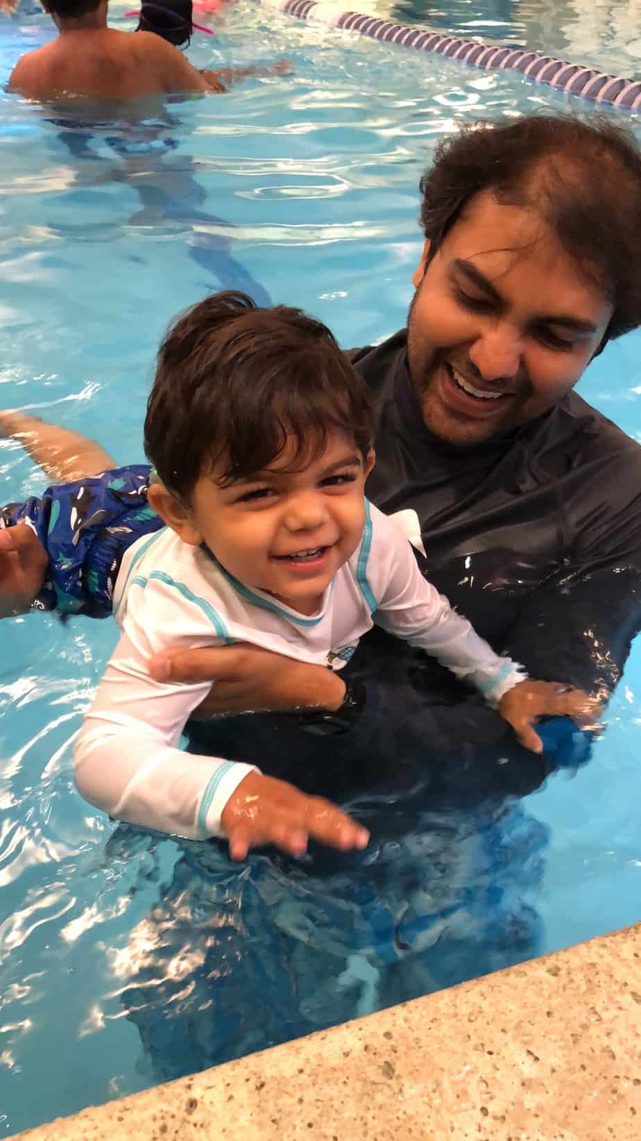 Rishi, with sensorineural hearing loss, with his Dad
