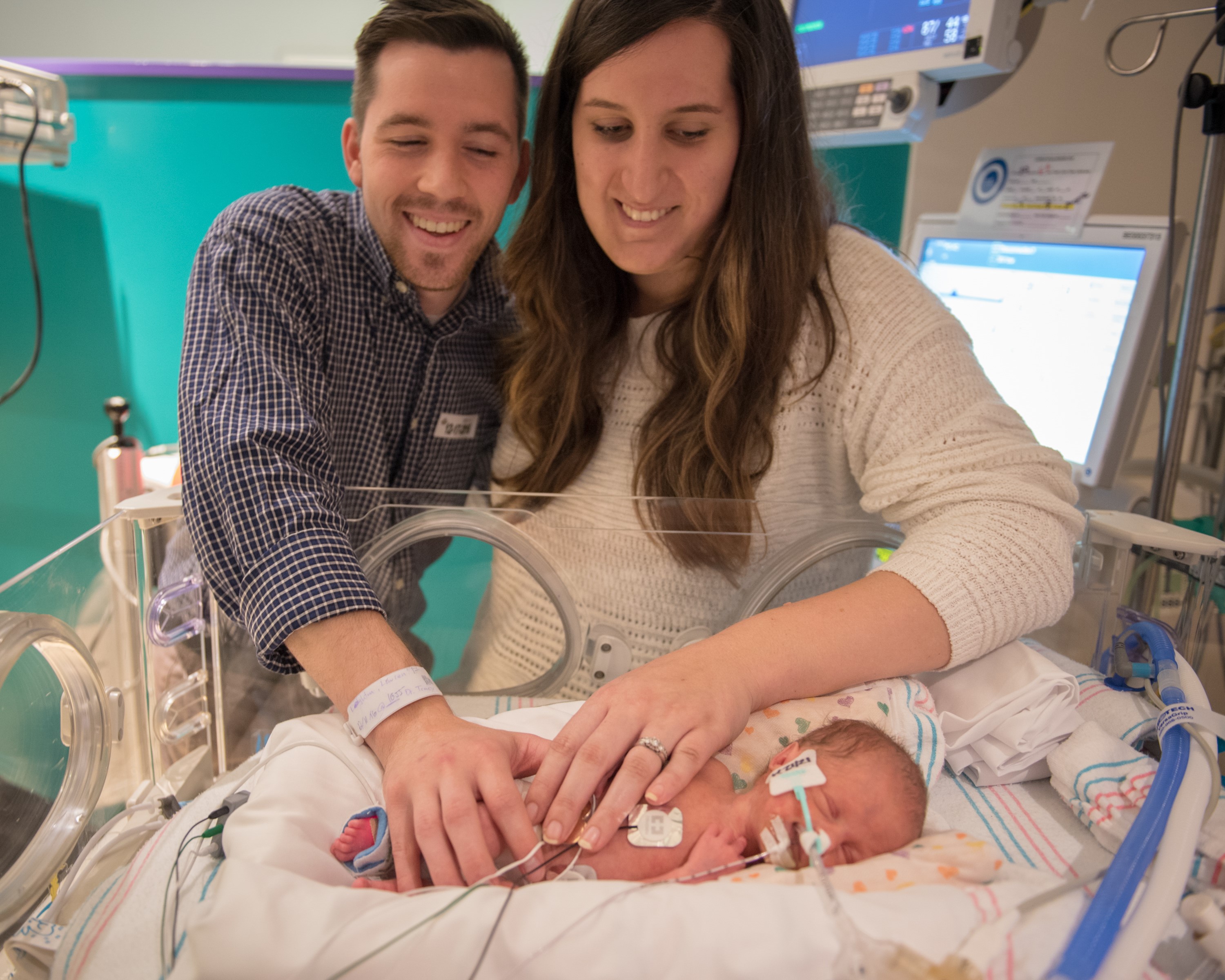 Logan, with congenital hearing loss, as a baby