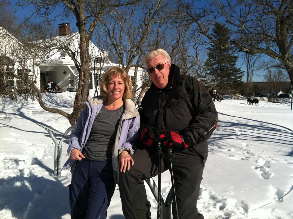 Wendy, with a hybrid cochlear implant, with her husband