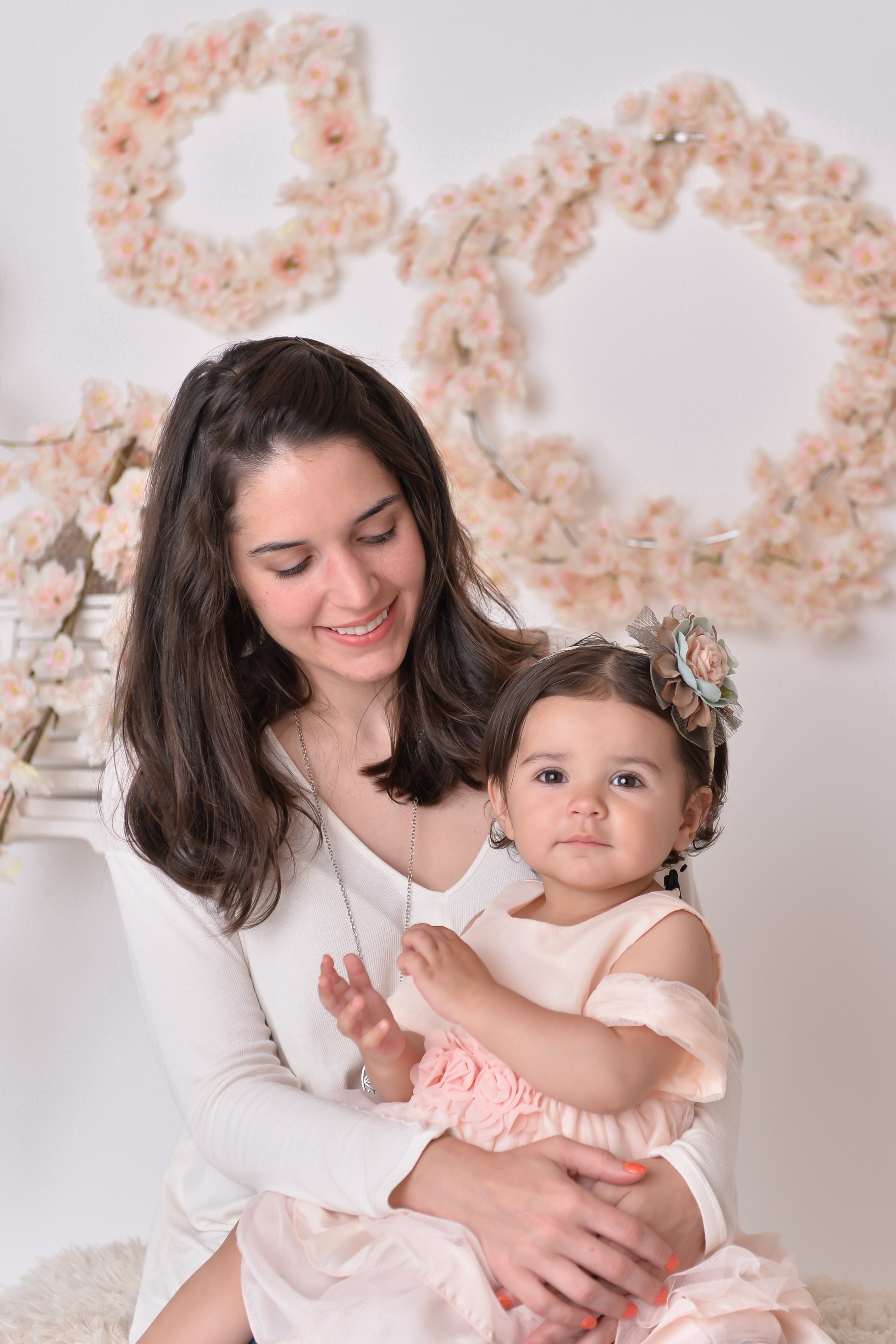 Mother with child born with hearing loss