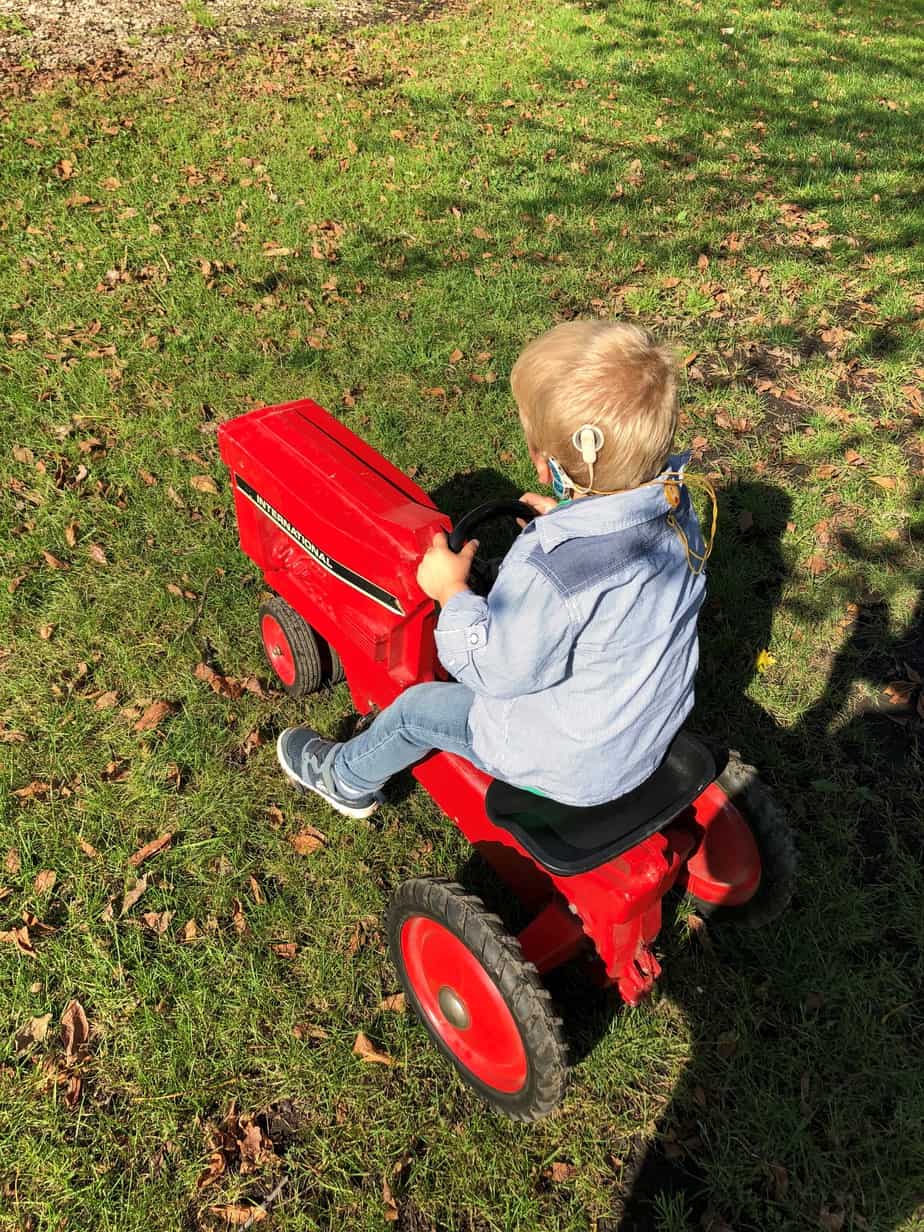 Child with cochlear nerve deficiency playing