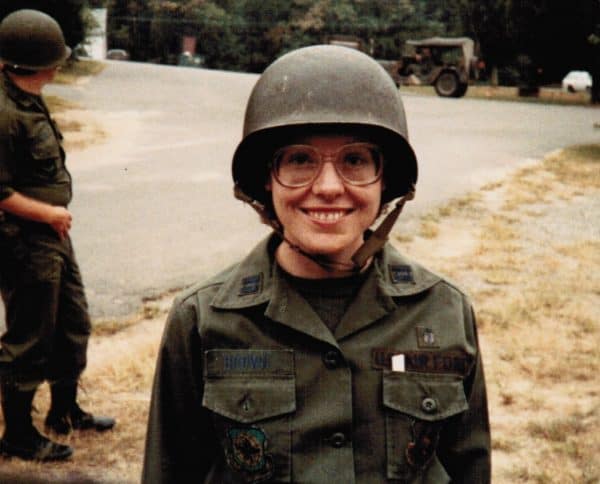 Denise in military uniform