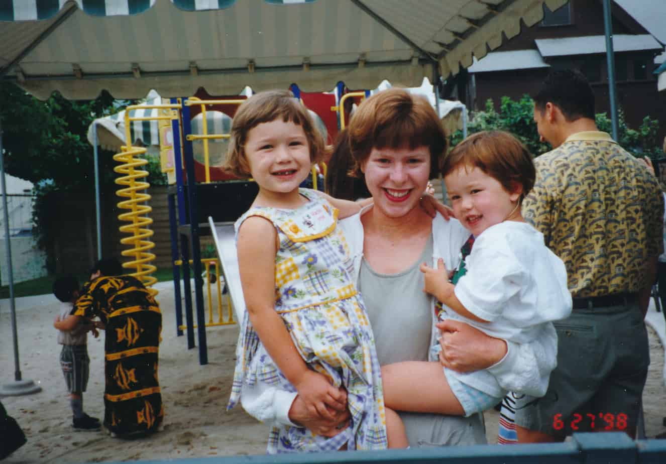 A photo of Abigail Heringer, cochlear implant recipient, with her family