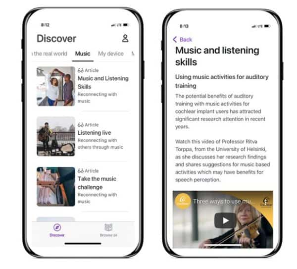 An image of the CoPilot app showing how music can improve speech perception for cochlear implant recipients.