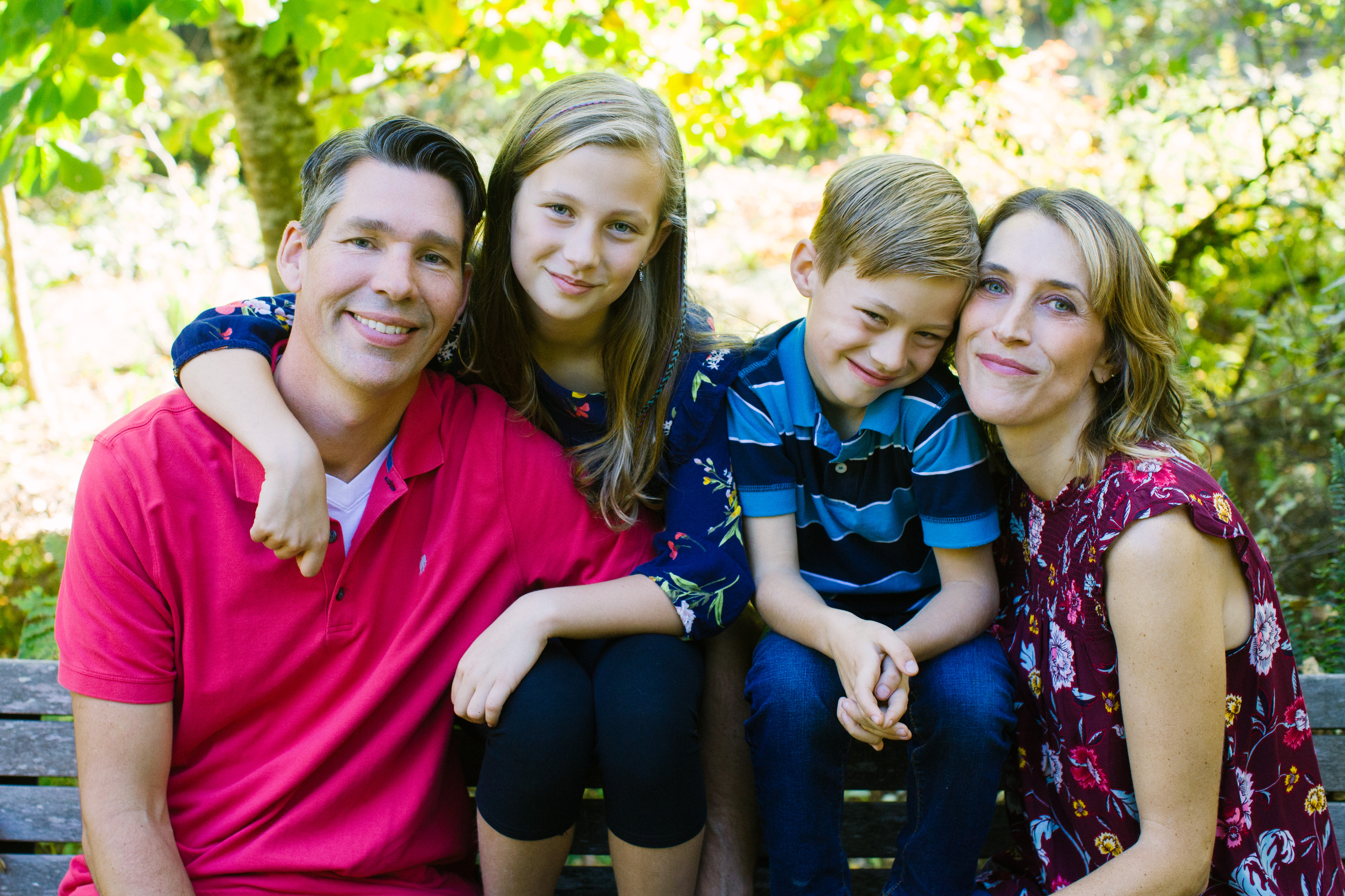 Heidi, an early cochlear implant recipient, with her family