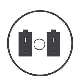 Cochlear implant rechargeable battery.