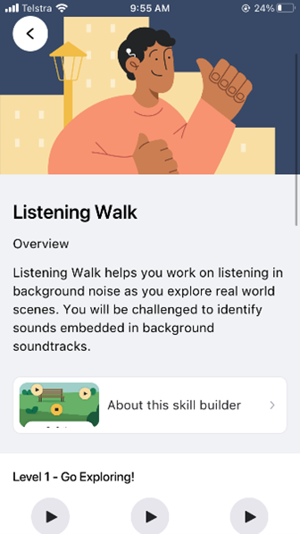 Listening Walk Skill Builder, identifying sounds with background noise
