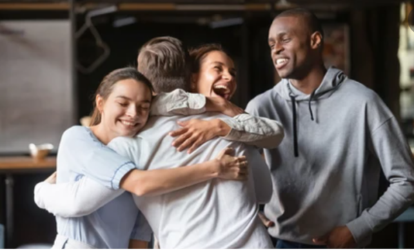 A photo of a family hugging, hearing resources to help you engage.