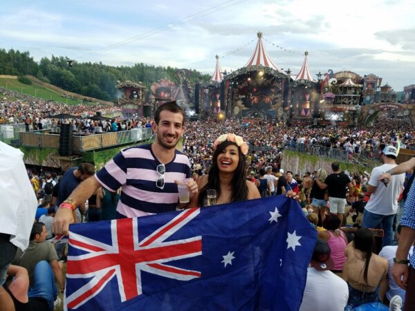 Lewis, Cochlear employee at a concert in Belgium enjoying live music with a cochlear implant.