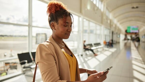 Cochlear hearing implant recipient going through airport security