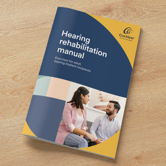 One of our recipients' favorite hearing resources; a picture showing the Hearing Rehabilitation Manual