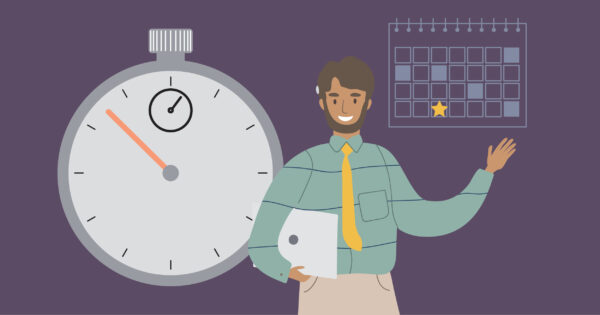 An animated graphic that shows a recipient next to a clock and a calendar indicating it may be time to upgrade your sound processor using your 2024 insurance benefits if your are eligible.