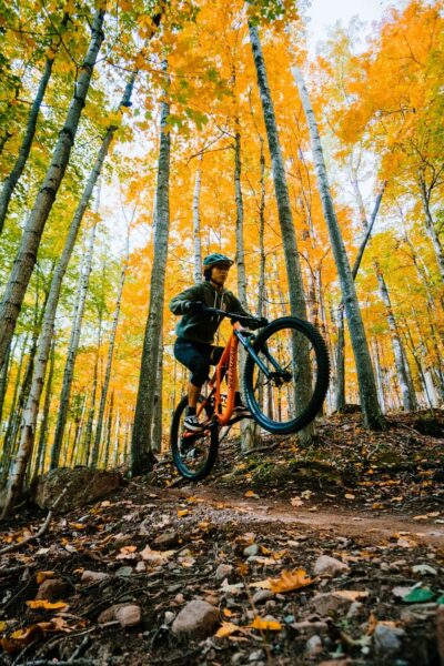 Rachel mountain biking; Baha Sound Processor features.